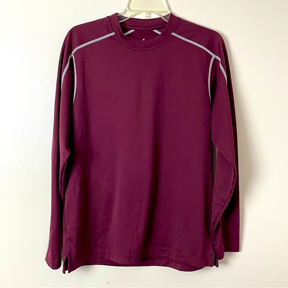 Charles River Apparel Shirt Crewneck Long Sleeve Burgundy M